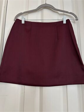 a new day Wine Red Mini A-Line Skirt